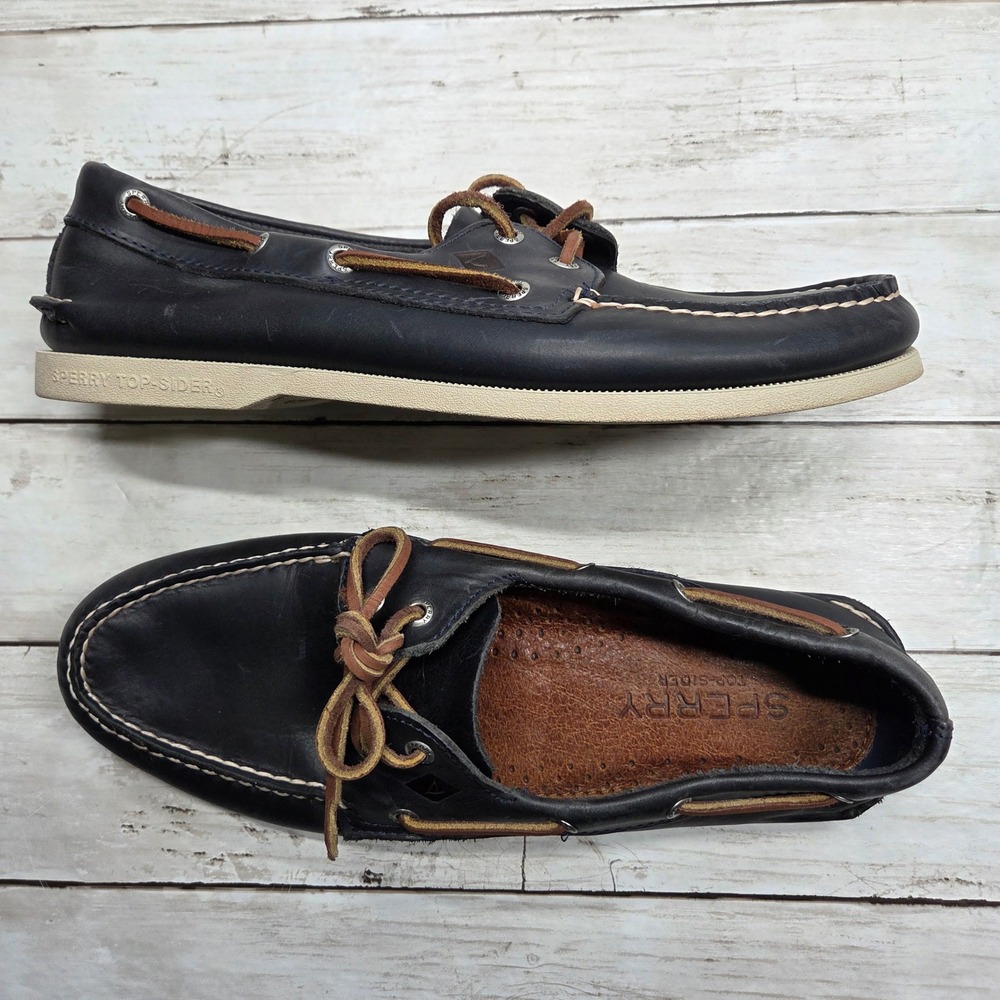 Sperry Authentic Original Boat Shoe Loafer Men 11M Navy STS13804 Leather Classic